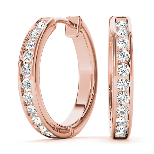 Channel Set Hoop Earrings - Image 11