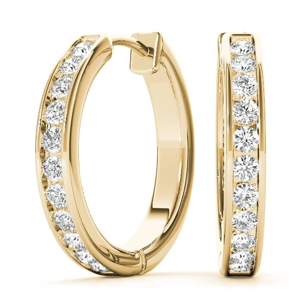 Channel Set Hoop Earrings - Image 6