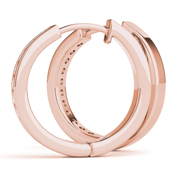 Channel Set Hoop Earrings - Image 14