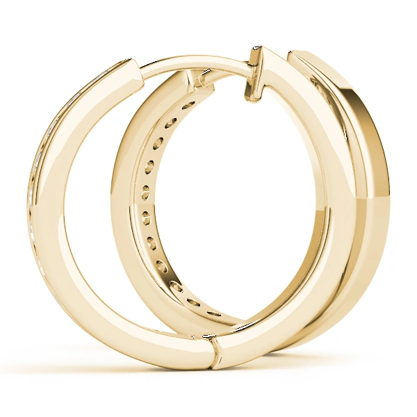 Channel Set Hoop Earrings - Image 9