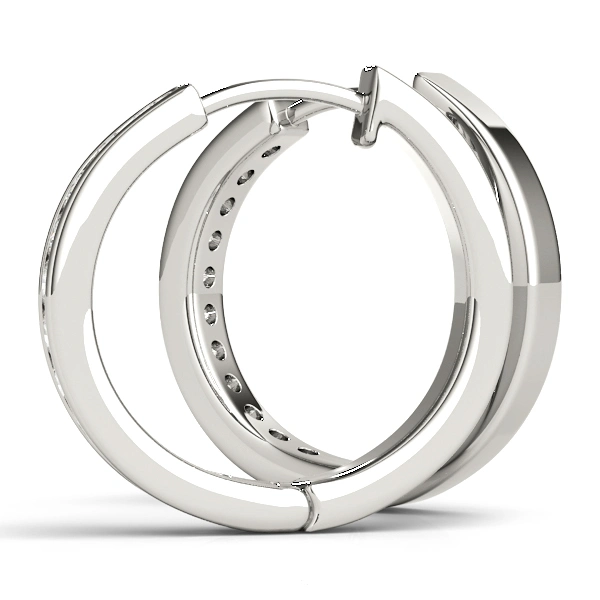 Channel Set Hoop Earrings - Image 4