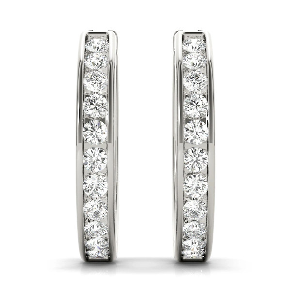 Channel Set Hoop Earrings - Image 3