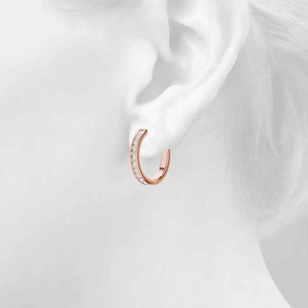 Channel Set Hoop Earrings - Image 15