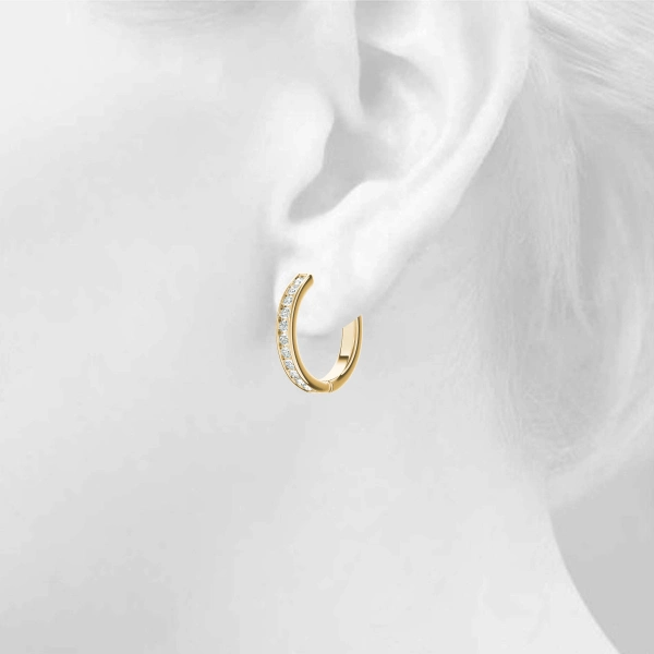 Channel Set Hoop Earrings - Image 10