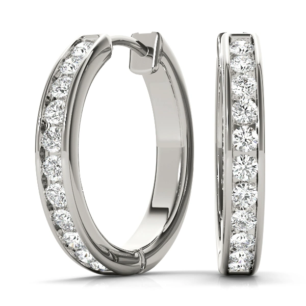 Channel Set Hoop Earrings