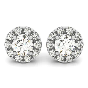 Round Halo Stud Earrings