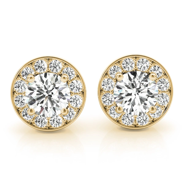 Round Halo Accented Earrings - Image 11