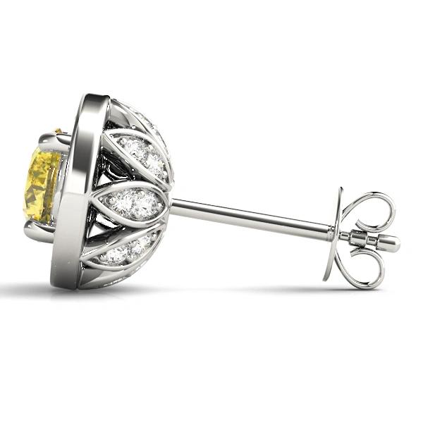 Round Halo Accented Earrings - Image 7