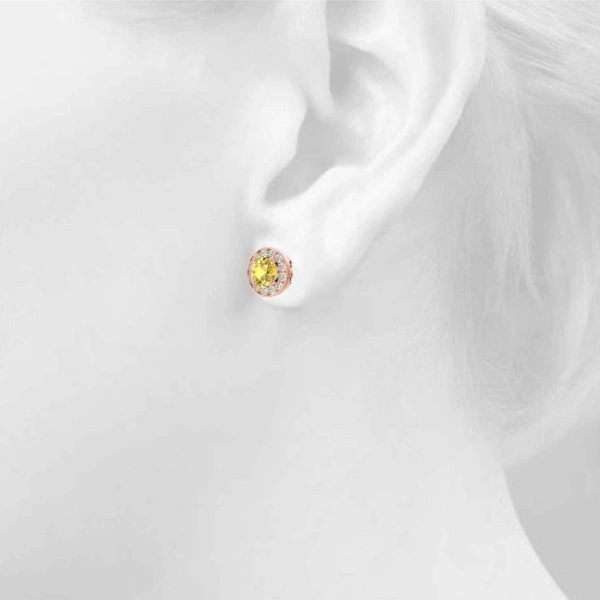 Round Halo Accented Earrings - Image 30