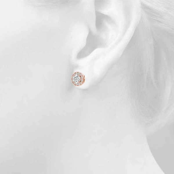 Round Halo Accented Earrings - Image 25