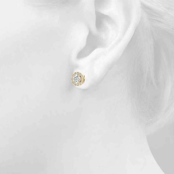 Round Halo Accented Earrings - Image 15