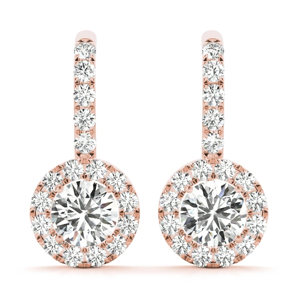 Round Halo Drop Earrings - Image 15
