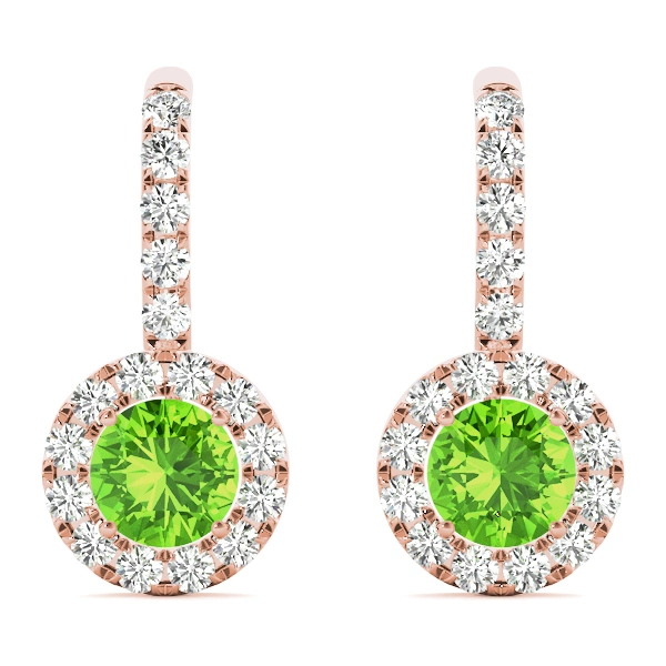 Round Halo Drop Earrings - Image 17