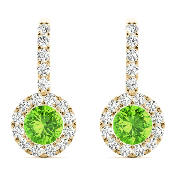 Round Halo Drop Earrings - Image 10
