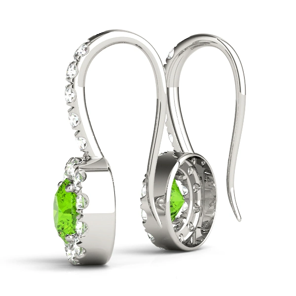 Round Halo Drop Earrings - Image 6