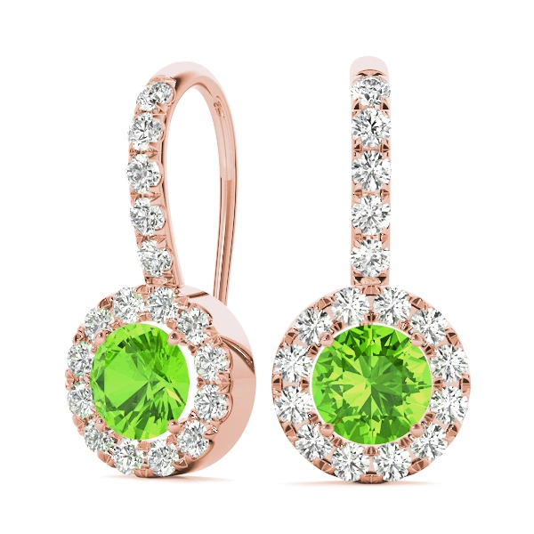 Round Halo Drop Earrings - Image 19