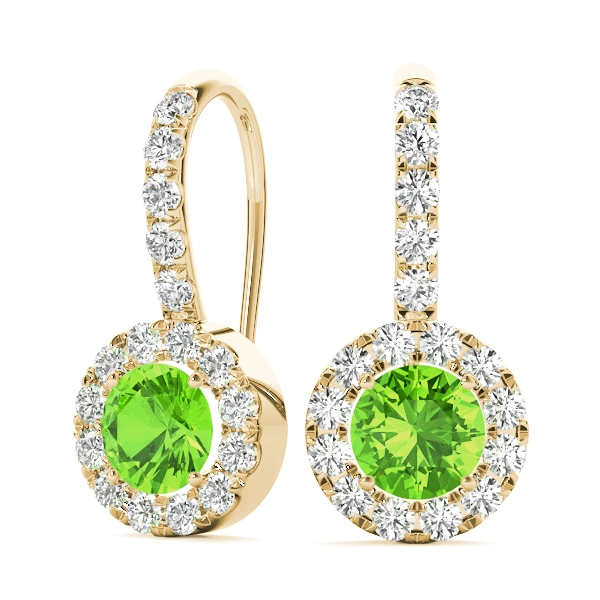 Round Halo Drop Earrings - Image 12