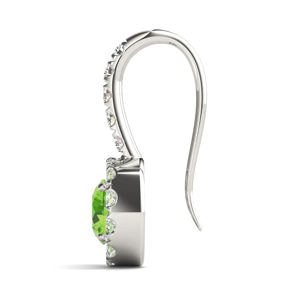 Round Halo Drop Earrings - Image 4