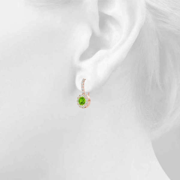 Round Halo Drop Earrings - Image 21