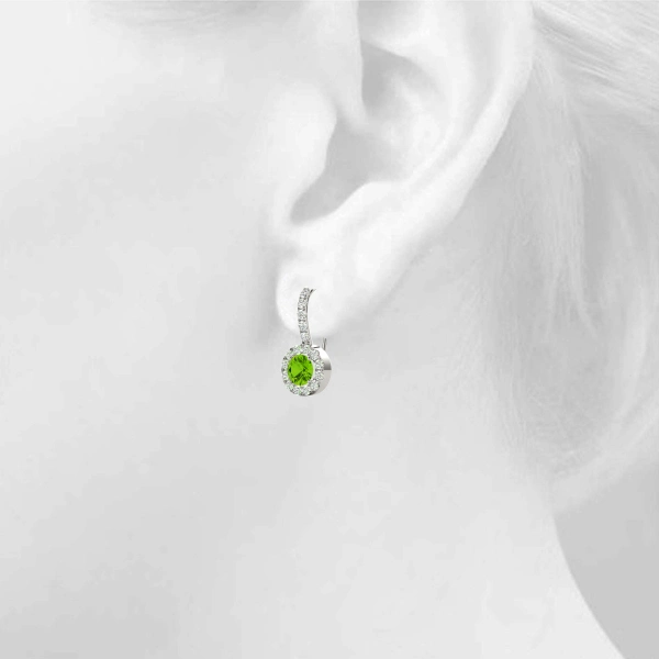 Round Halo Drop Earrings - Image 7