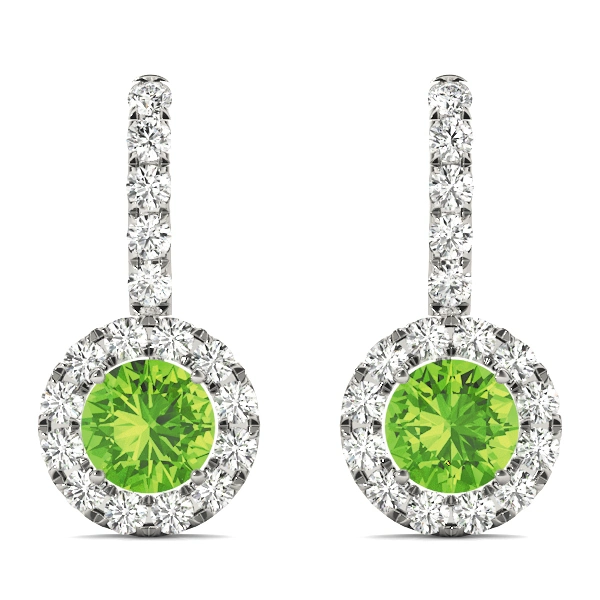 Round Halo Drop Earrings - Image 3