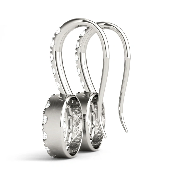 Round Halo Drop Earrings - Image 2