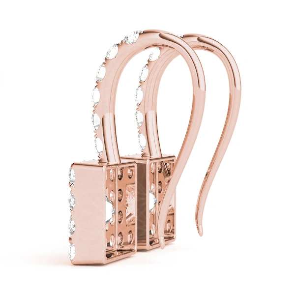 Square Halo Drop Earrings - Image 6