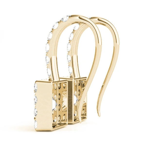 Square Halo Drop Earrings - Image 4
