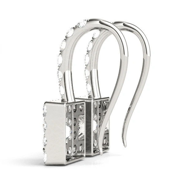 Square Halo Drop Earrings - Image 2