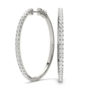 Front Only Round Vault Lock Hoop Earrings