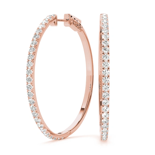 Front Only Round Vault Lock Hoop Earrings - Image 11