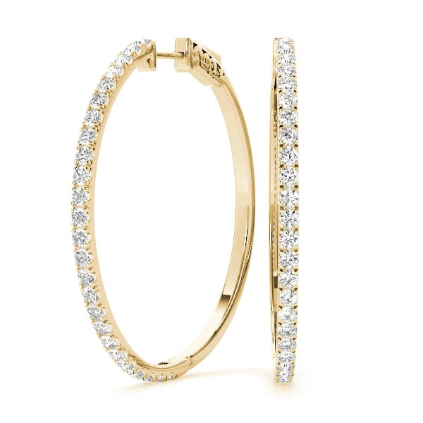 Front Only Round Vault Lock Hoop Earrings - Image 6