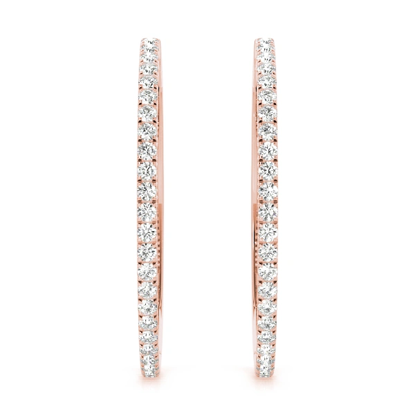 Front Only Round Vault Lock Hoop Earrings - Image 14