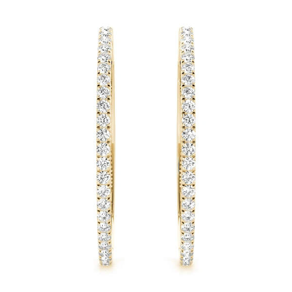 Front Only Round Vault Lock Hoop Earrings - Image 9