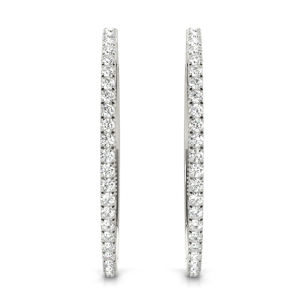 Front Only Round Vault Lock Hoop Earrings - Image 4
