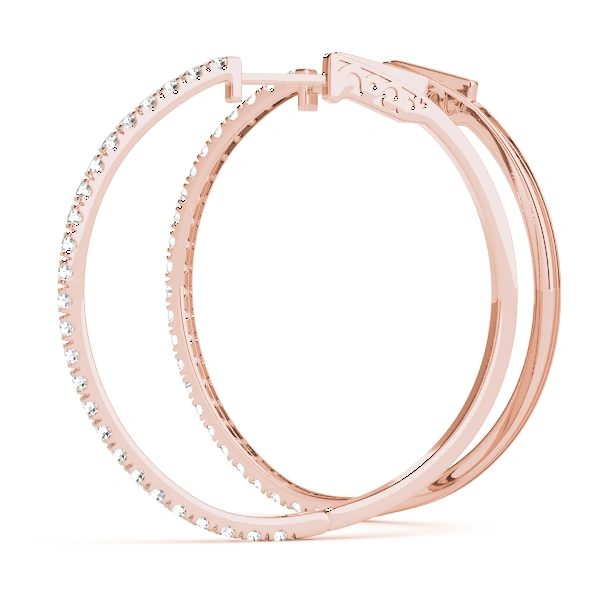 Front Only Round Vault Lock Hoop Earrings - Image 13