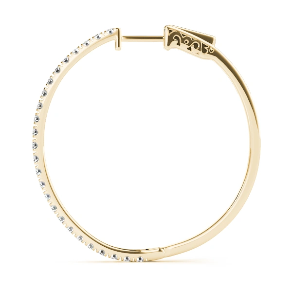 Front Only Round Vault Lock Hoop Earrings - Image 7
