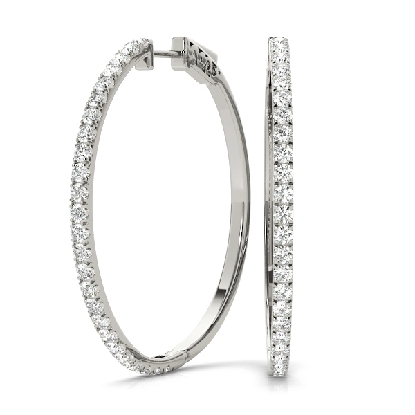 Front Only Round Vault Lock Hoop Earrings