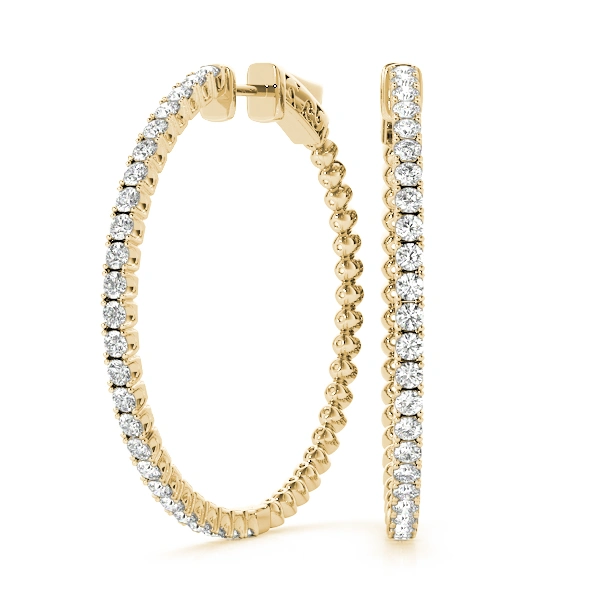 Round Vault Lock Hoop Earrings - Image 6