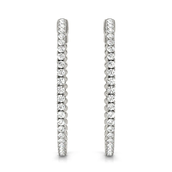 Round Vault Lock Hoop Earrings - Image 4