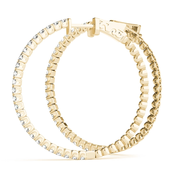 Round Vault Lock Hoop Earrings - Image 8