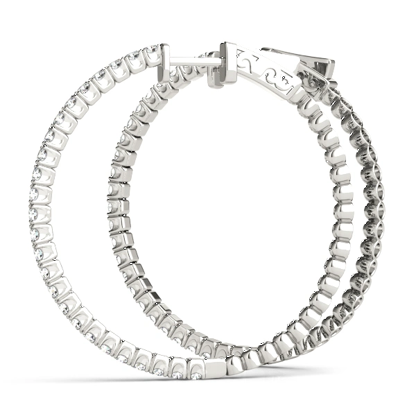 Round Vault Lock Hoop Earrings - Image 3