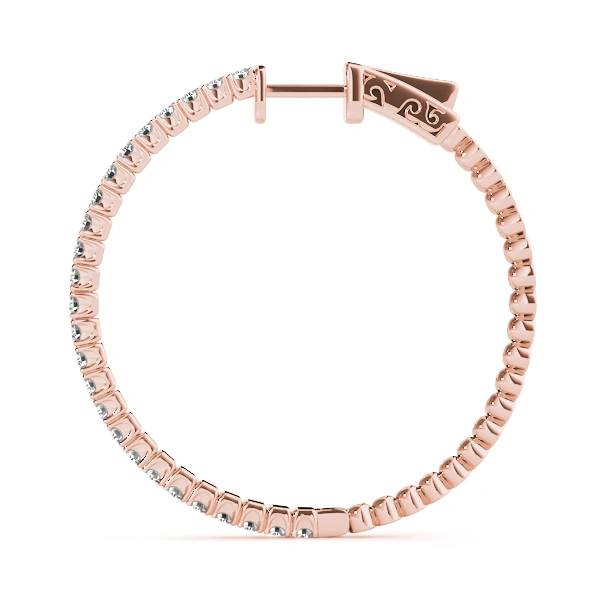 Round Vault Lock Hoop Earrings - Image 12