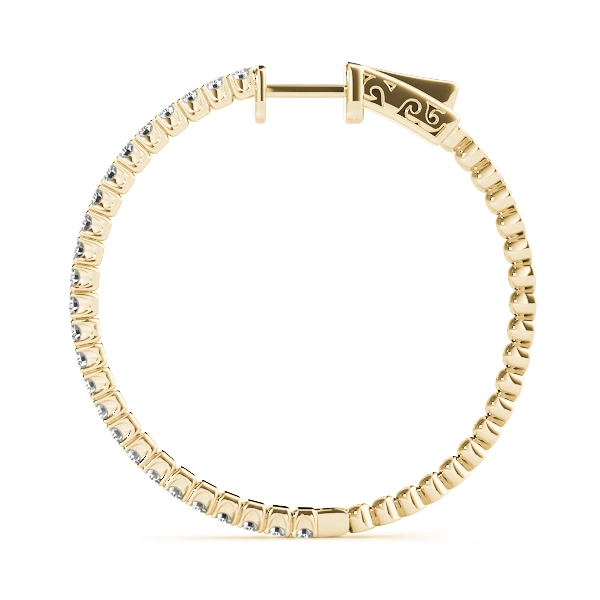 Round Vault Lock Hoop Earrings - Image 7