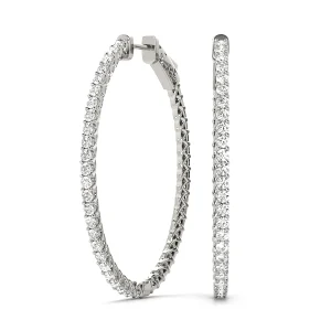 Oval Shaped Inside-Outside Hoop Earrings