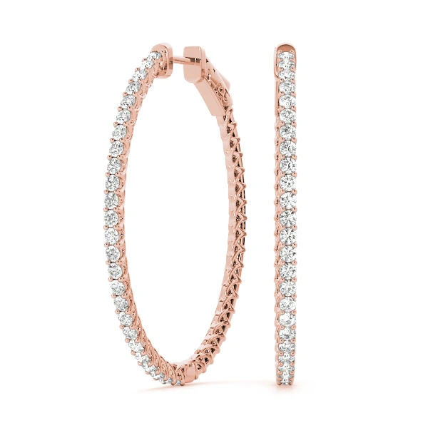 Oval Shaped Inside-Outside Hoop Earrings - Image 11