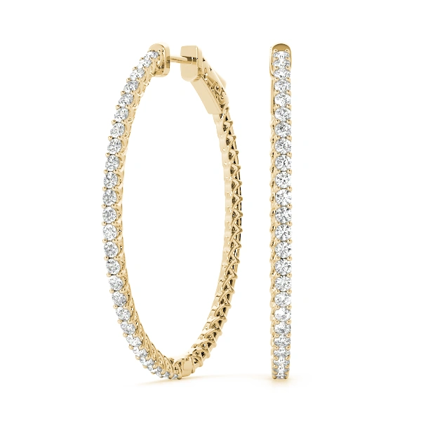 Oval Shaped Inside-Outside Hoop Earrings - Image 6
