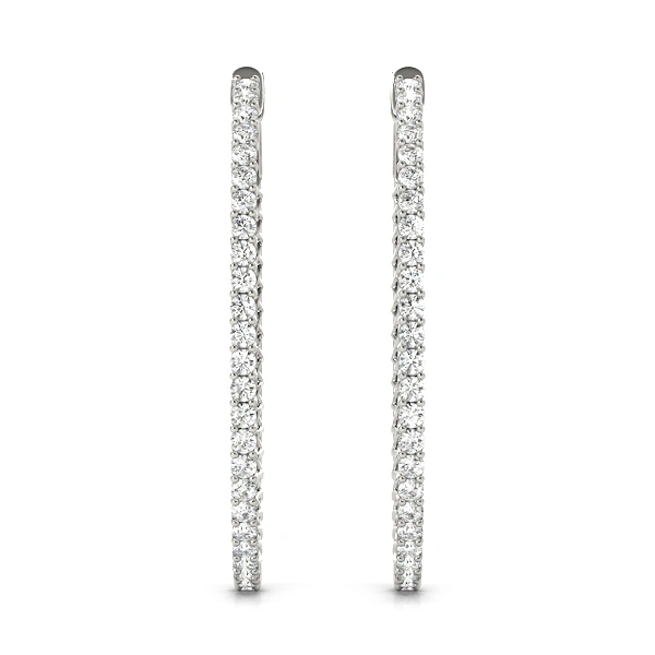Oval Shaped Inside-Outside Hoop Earrings - Image 4
