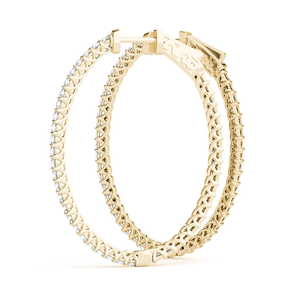 Oval Shaped Inside-Outside Hoop Earrings - Image 8