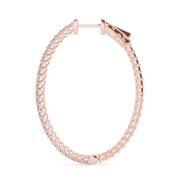 Oval Shaped Inside-Outside Hoop Earrings - Image 12